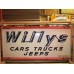 New Willy's "Cars Trucks Jeeps" Porcelain Neon Sign 72"Wx  36"H